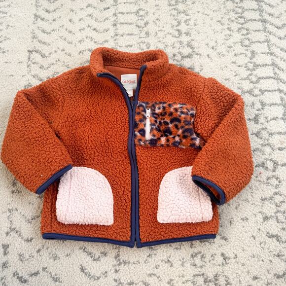 Girls Cat and Jack rust/leopard jacket XS - Picture 1 of 5